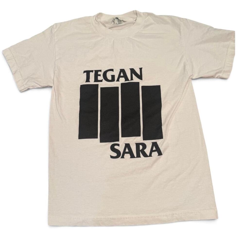Tegan and Sara Black Flag Logo Band T-Shirt Small Y2K Indie Rock